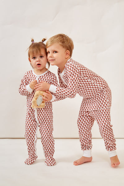 CASEY INFANT PAJAMA SUIT LUCKY CORAL