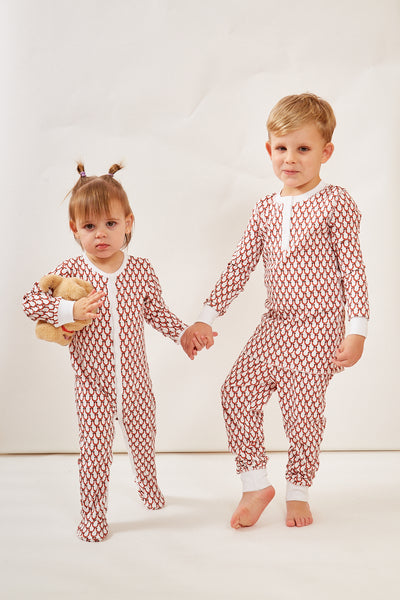 CASEY INFANT PAJAMA SUIT LUCKY CORAL