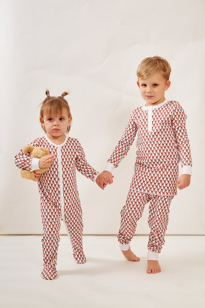 CASEY INFANT PAJAMA SUIT LUCKY CORAL