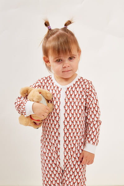 CASEY INFANT PAJAMA SUIT LUCKY CORAL