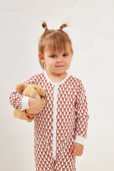 CASEY INFANT PAJAMA SUIT LUCKY CORAL