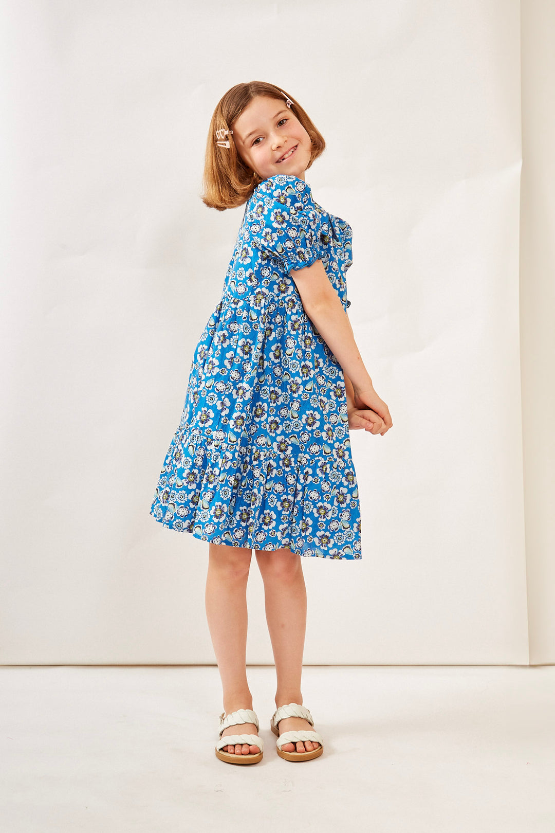 girls blue floral dress COLUMBUS GIRLS DRESS HANIA BLUE – Ros-Garden