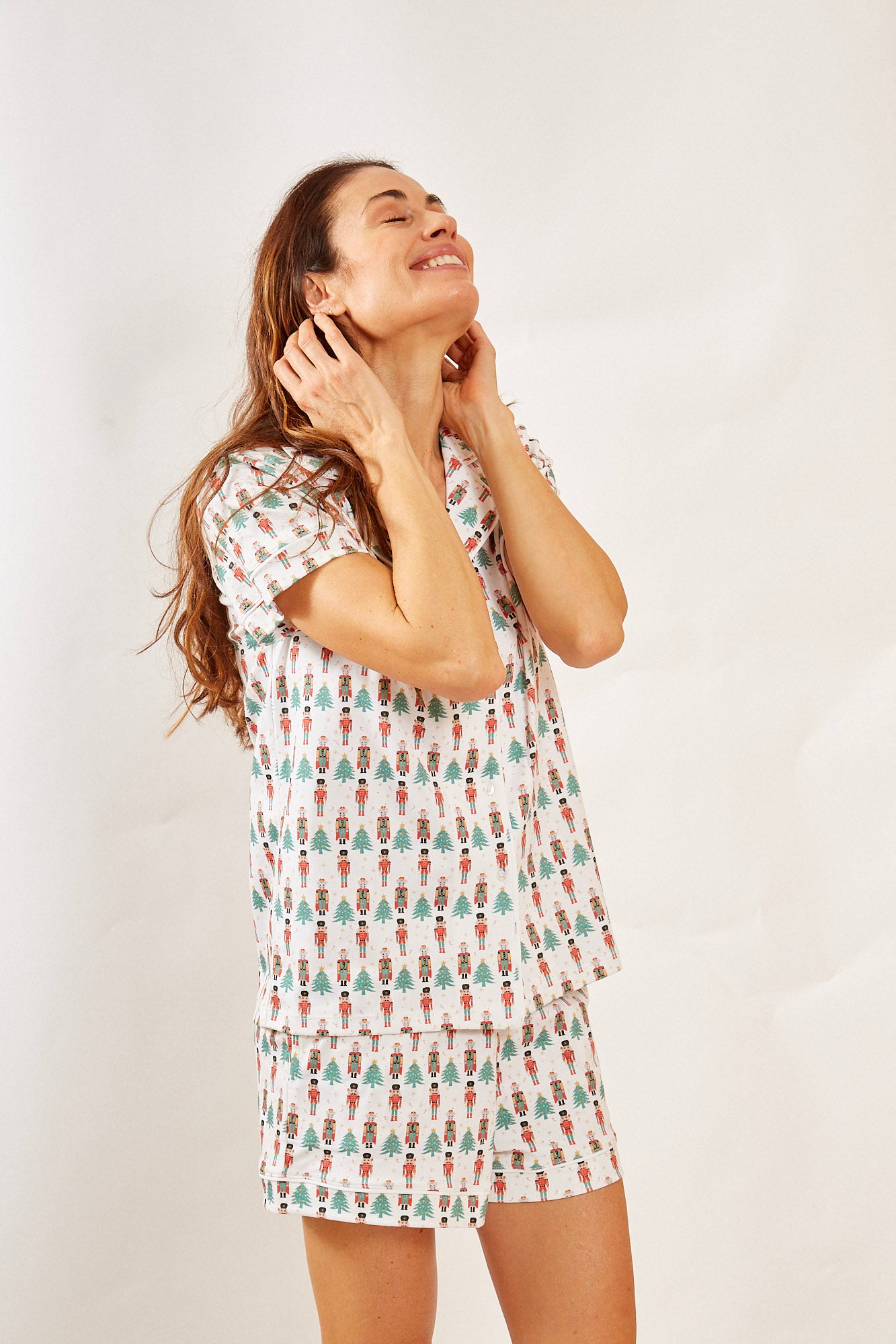CORA WOMEN'S SHORT PAJAMA SET NUTCRACKER HOLLY