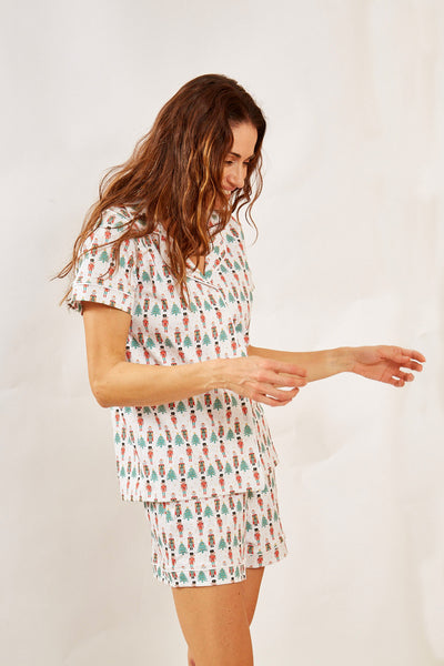 CORA WOMEN'S SHORT PAJAMA SET NUTCRACKER HOLLY