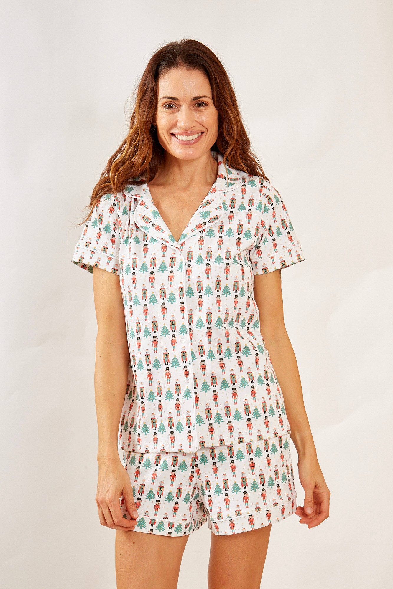 CORA WOMEN'S SHORT PAJAMA SET NUTCRACKER HOLLY