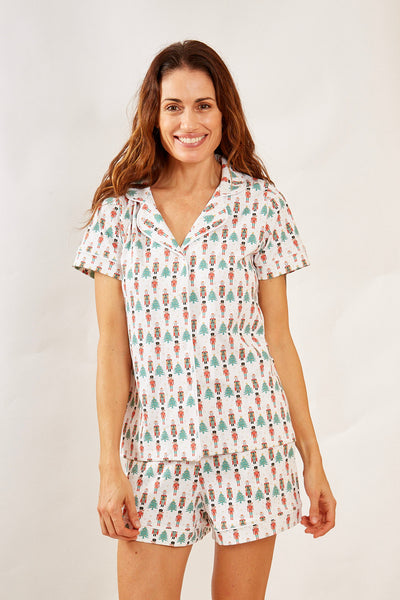 CORA WOMEN'S SHORT PAJAMA SET NUTCRACKER HOLLY