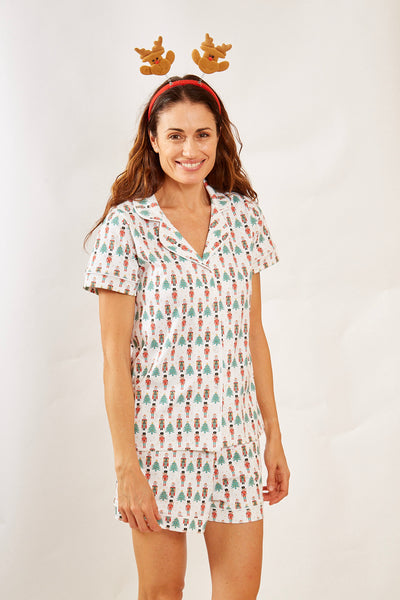 CORA WOMEN'S SHORT PAJAMA SET NUTCRACKER HOLLY