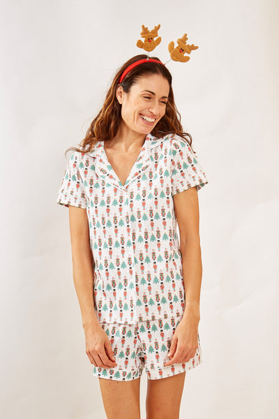 CORA WOMEN'S SHORT PAJAMA SET NUTCRACKER HOLLY