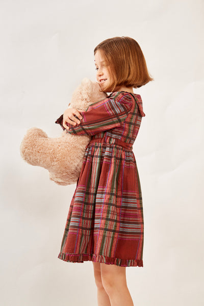 JALOR GIRLS DRESS PLAID RED