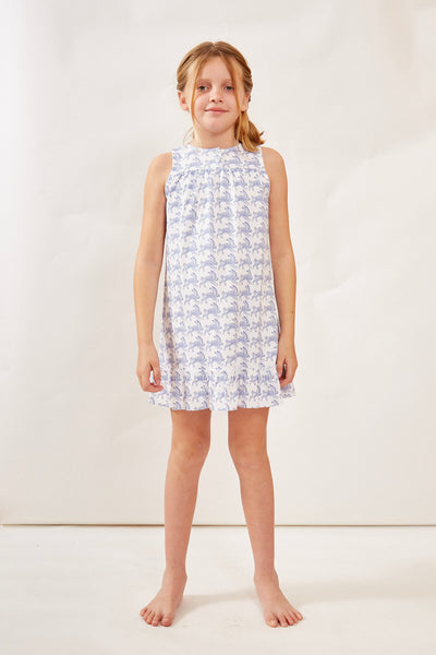LOUISE GIRL'S LOUNGE DRESS LAPIN BLUE