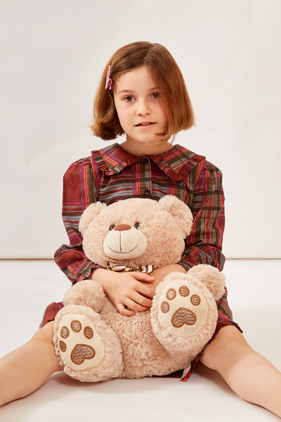 JALOR GIRLS DRESS PLAID RED
