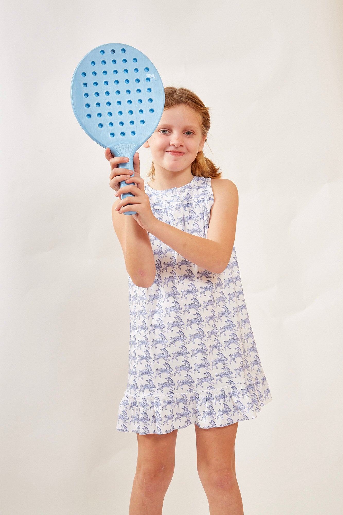 LOUISE GIRL'S LOUNGE DRESS LAPIN BLUE