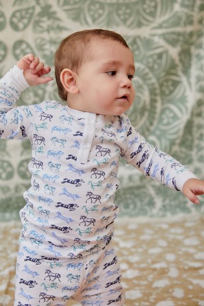 CAMERON KIDS PAJAMA SET  WILD HORSES OCEAN