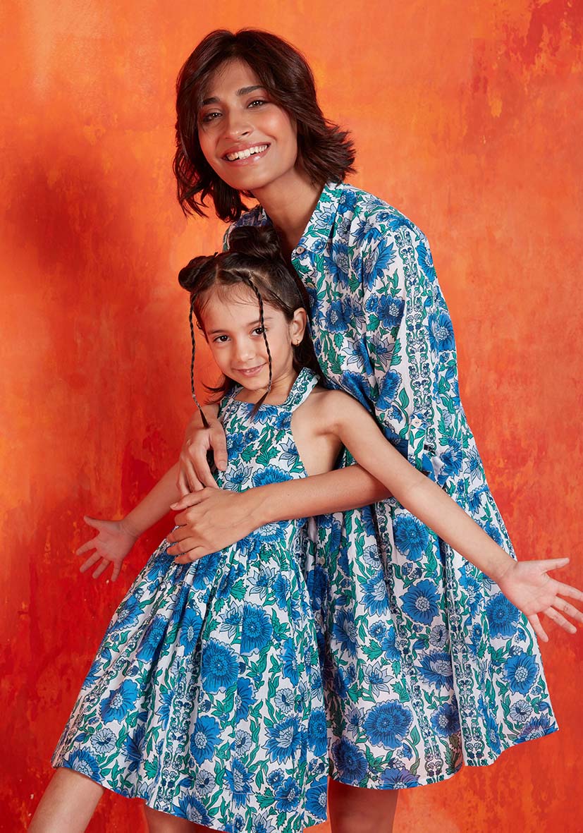 DRESDE GIRLS DRESS DIJON BLUE