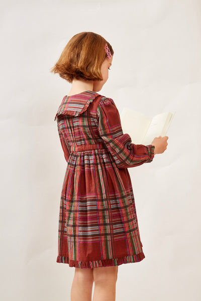 JALOR GIRLS DRESS PLAID RED