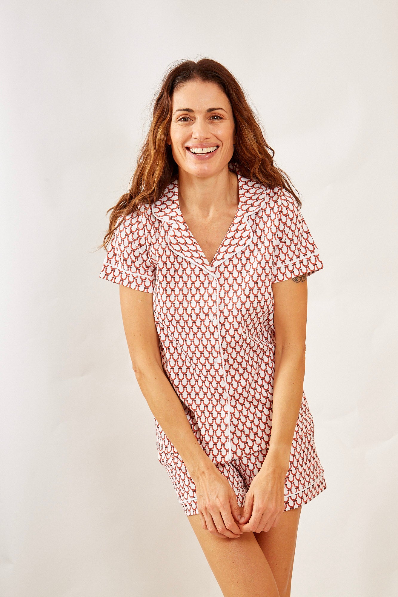 CORA WOMEN'S SHORT PAJAMA SET LUCKY CORAL