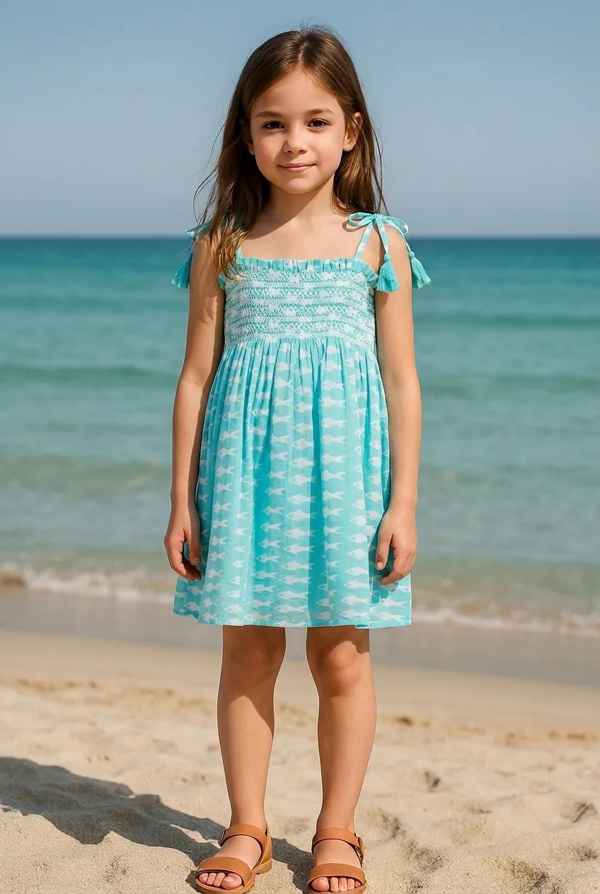 pale blue dress midi MAINE GIRLS DRESS SARDINA LIGHT BLUE – Ros-Garden