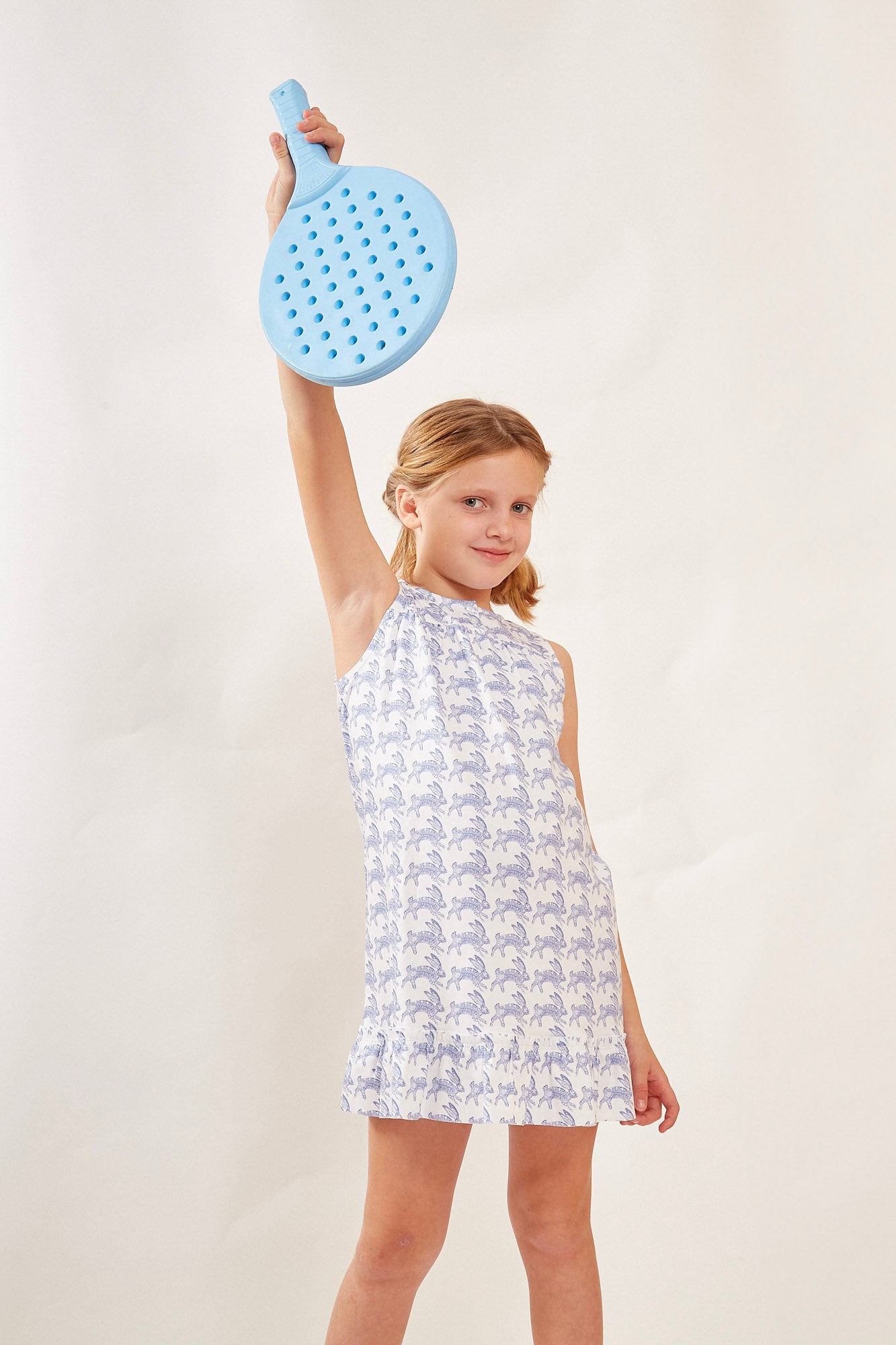 LOUISE GIRL'S LOUNGE DRESS LAPIN BLUE