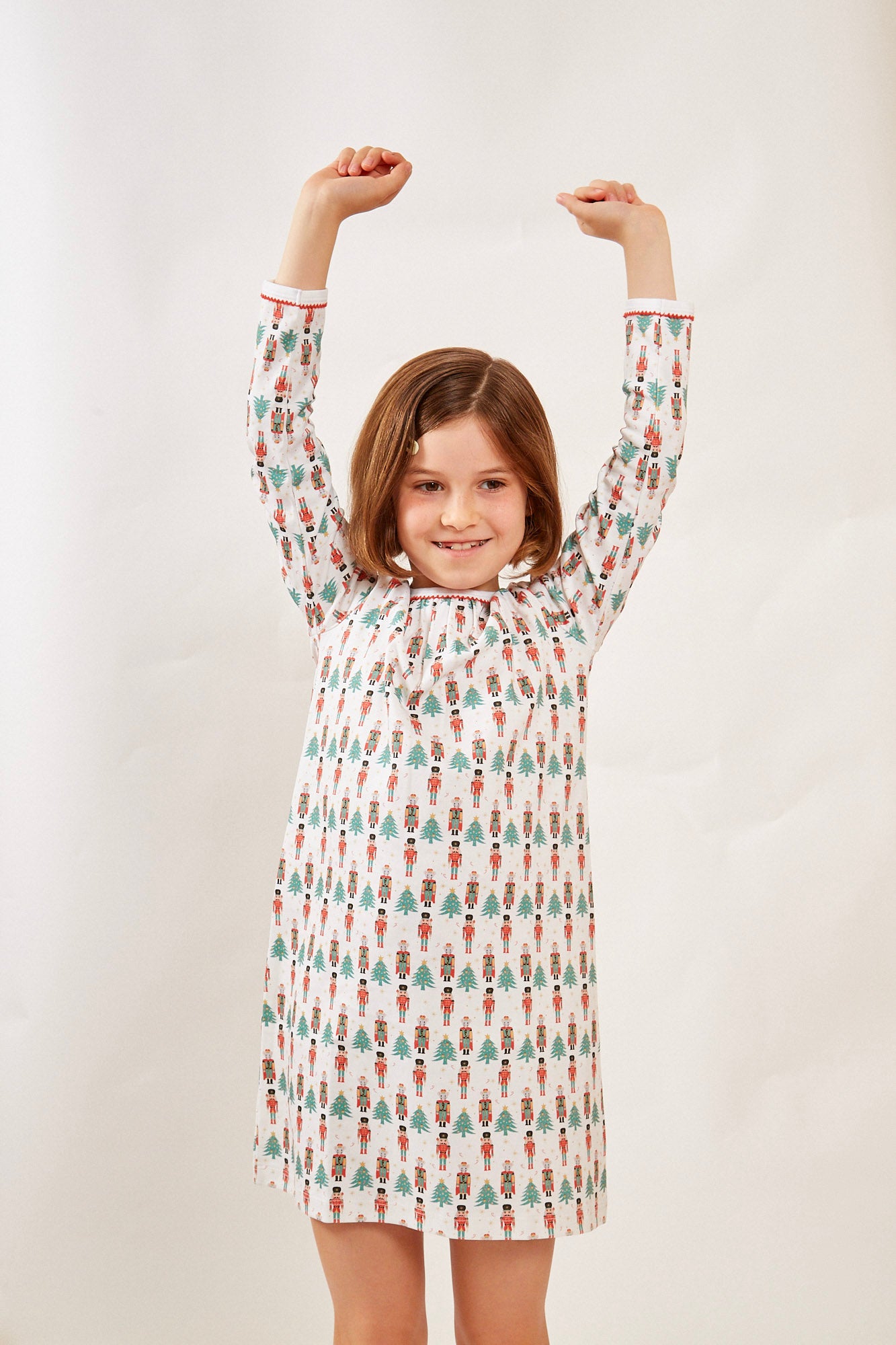 PENNY GIRL'S LOUNGE DRESS NUTCRACKER HOLLY