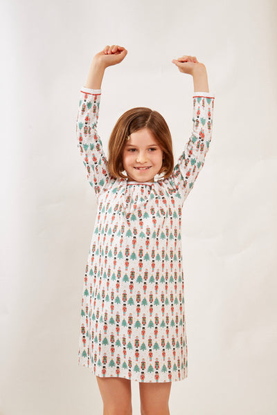PENNY GIRL'S LOUNGE DRESS NUTCRACKER HOLLY