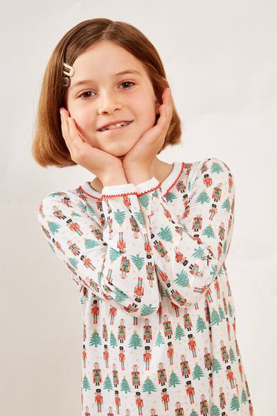 PENNY GIRL'S LOUNGE DRESS NUTCRACKER HOLLY