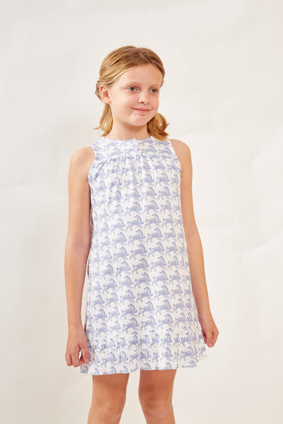 LOUISE GIRL'S LOUNGE DRESS LAPIN BLUE