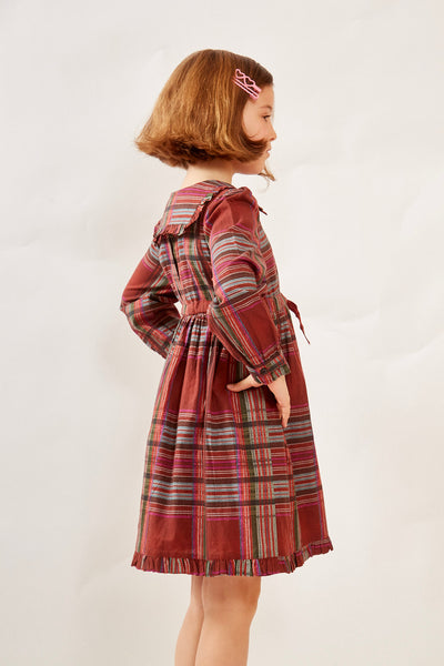 JALOR GIRLS DRESS PLAID RED