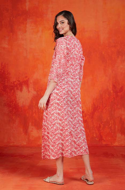 CLASSIC EMBROIDERED LONG KURTA DRESDEN PINK