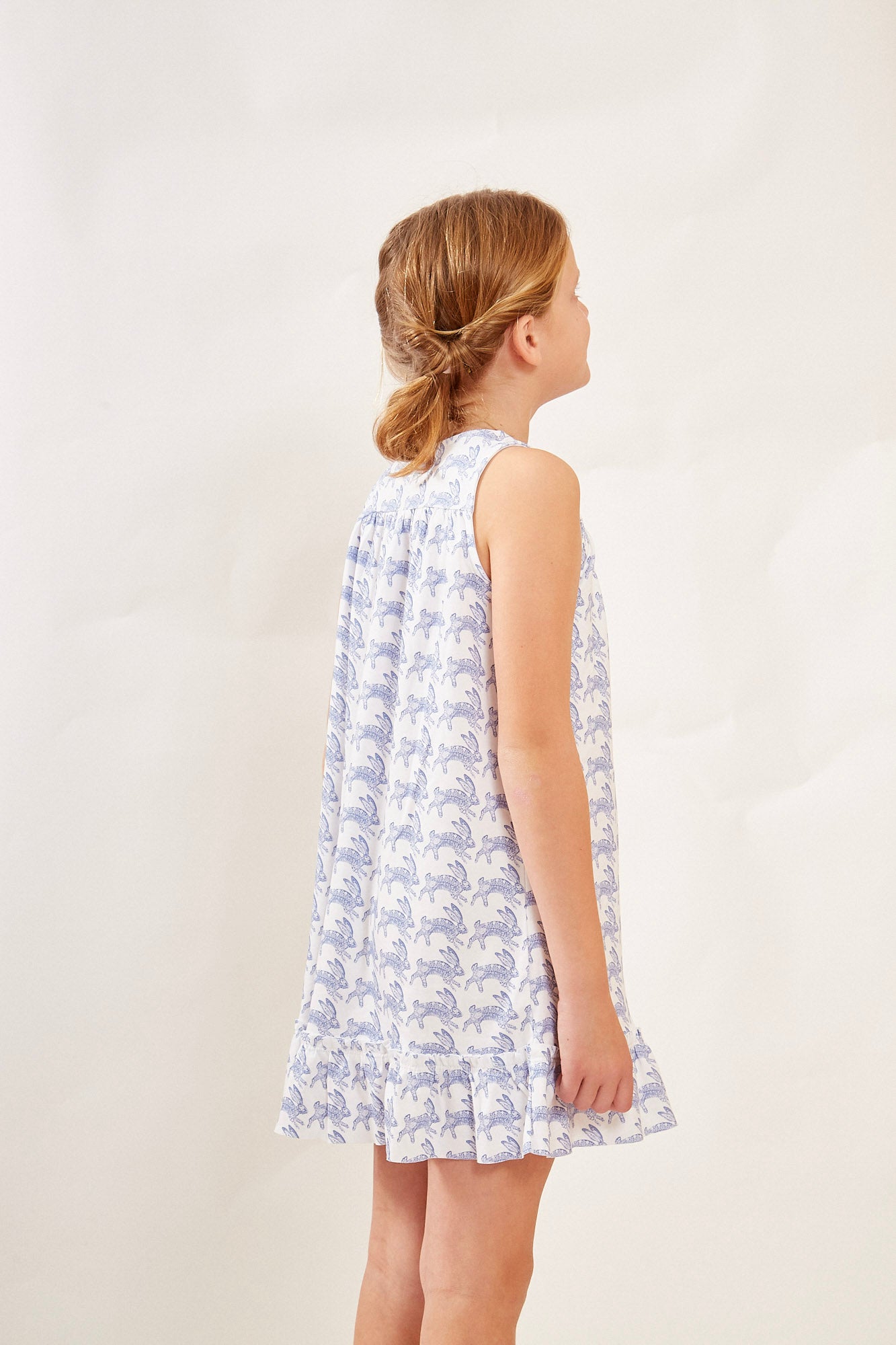 LOUISE GIRL'S LOUNGE DRESS LAPIN BLUE