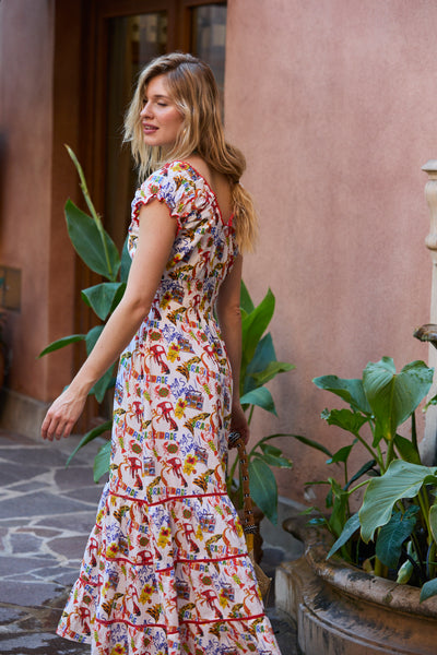 HILDA MIDI DRESS CARNAVAL RED