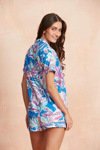 AUDREY SHORT PAJAMA SET OLINDA BLUE