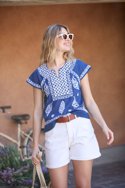 ANYA TOP SOLID NAVY