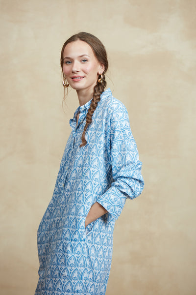BABEL MAXI DRESS TAORMINA LIGHT BLUE