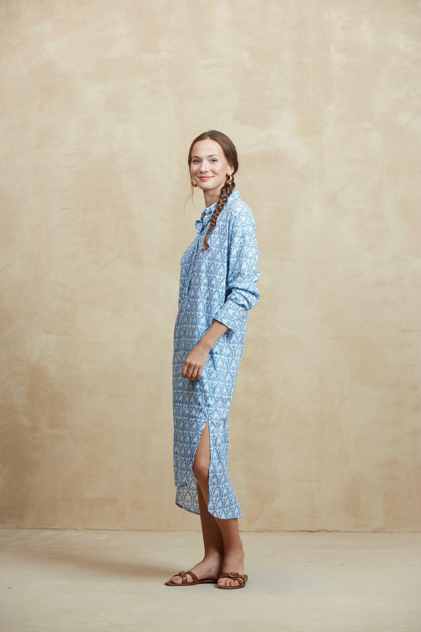 BABEL MAXI DRESS TAORMINA LIGHT BLUE