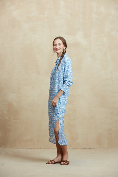 BABEL MAXI DRESS TAORMINA LIGHT BLUE