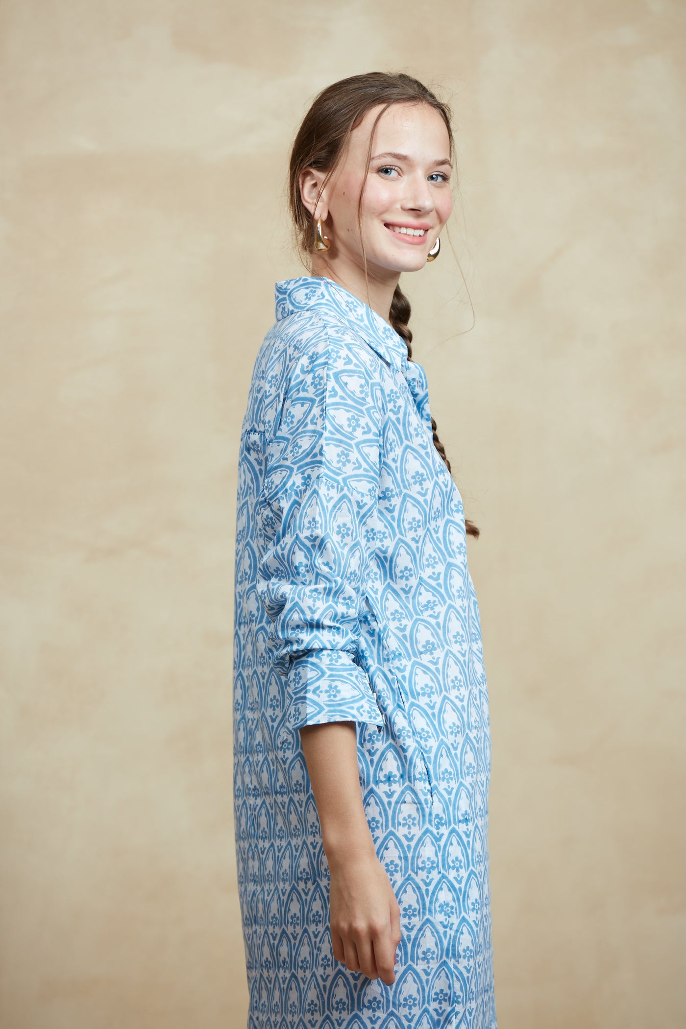 BABEL MAXI DRESS TAORMINA LIGHT BLUE