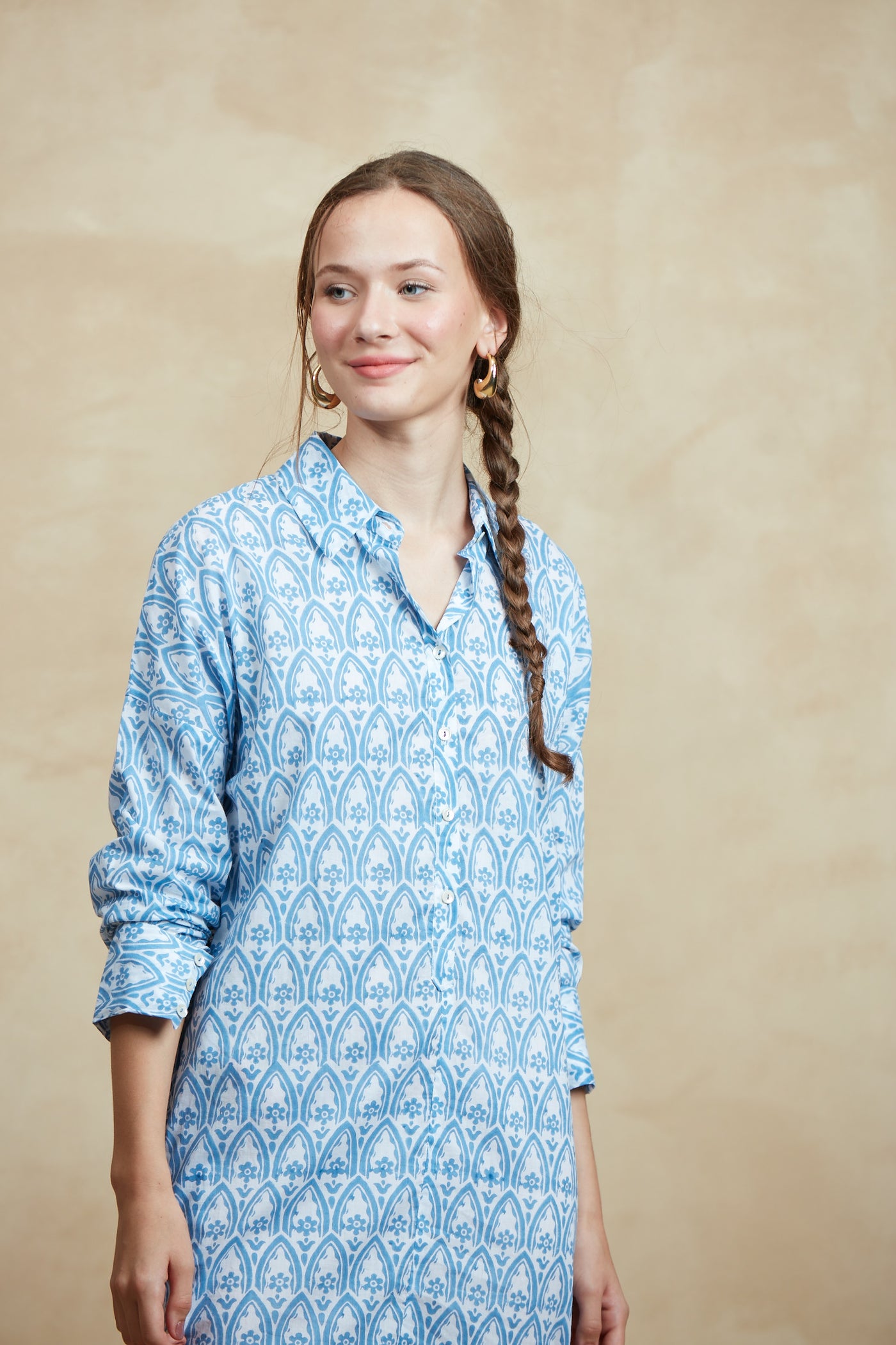 BABEL MAXI DRESS TAORMINA LIGHT BLUE
