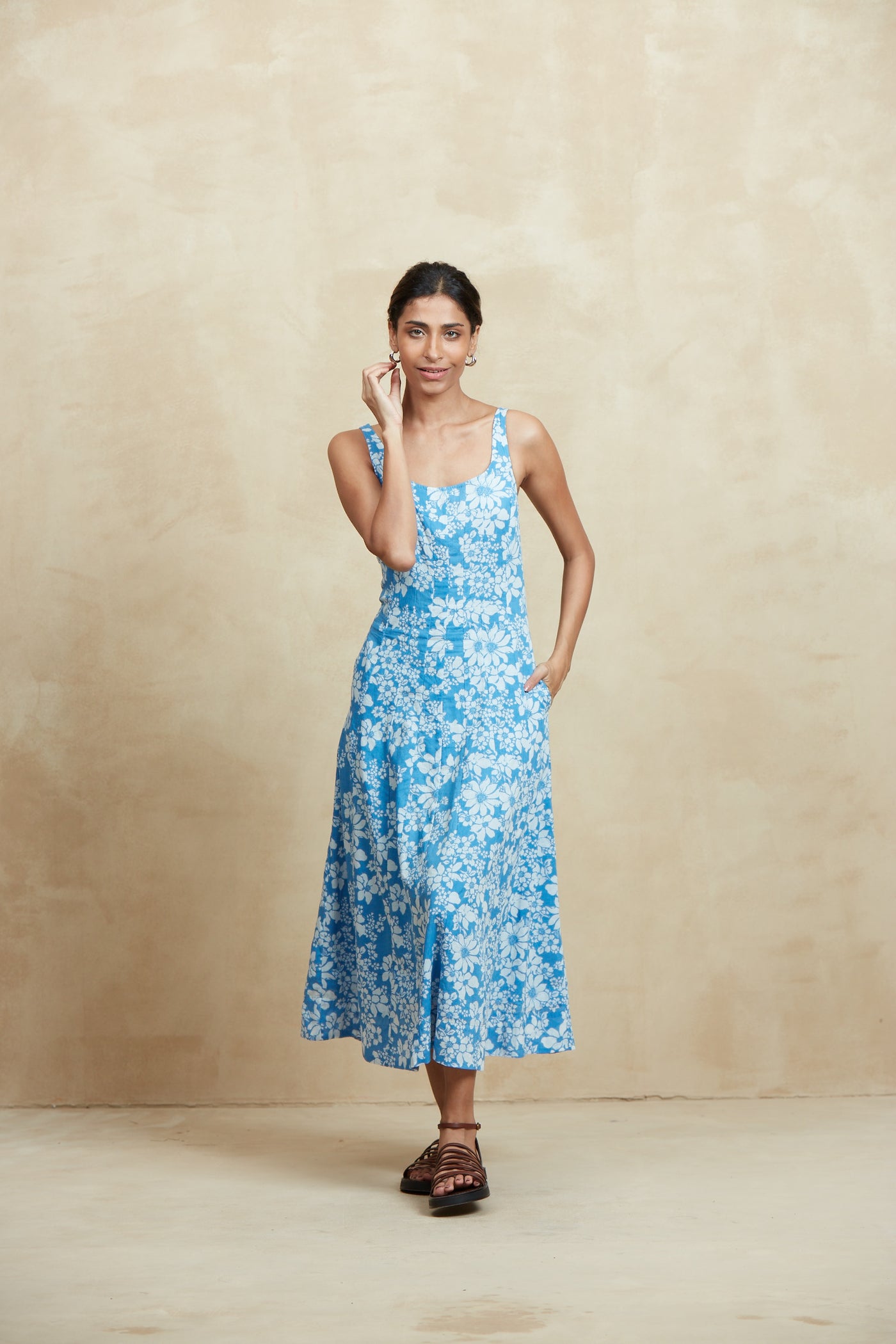CAMILLIE MIDI DRESS CATANIA LIGHT BLUE
