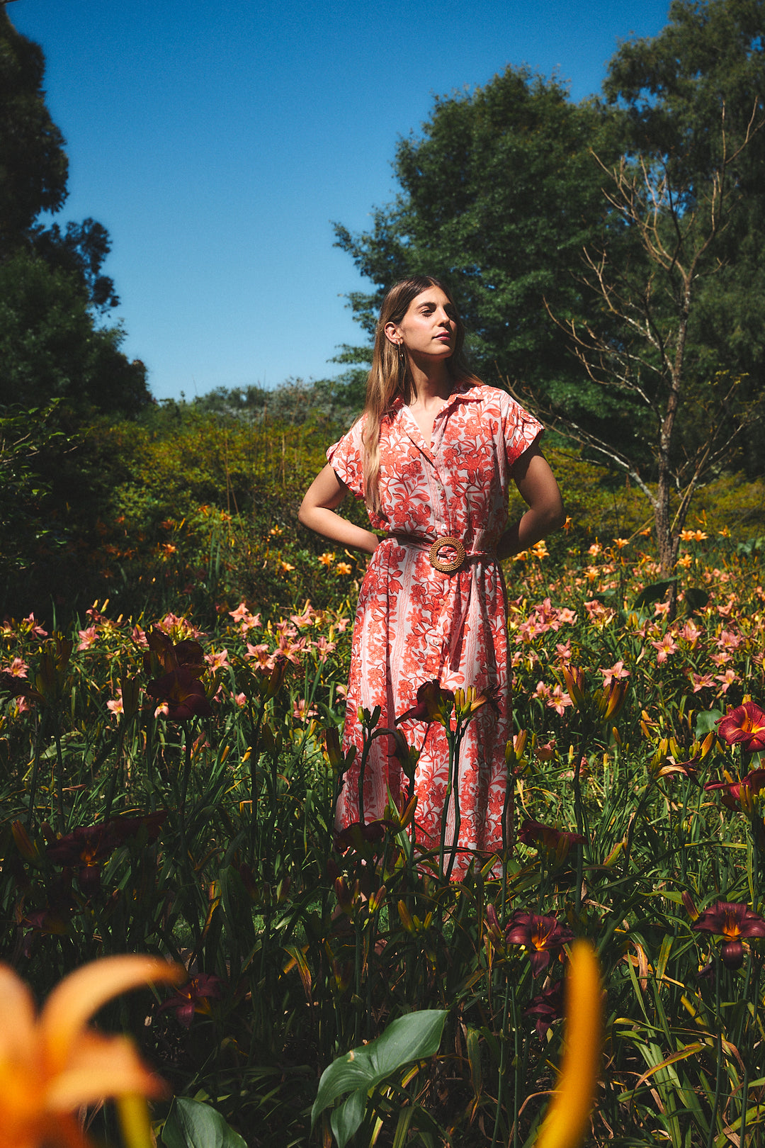 CATHERINE MIDI DRESS SERENDIPIA ORANGE
