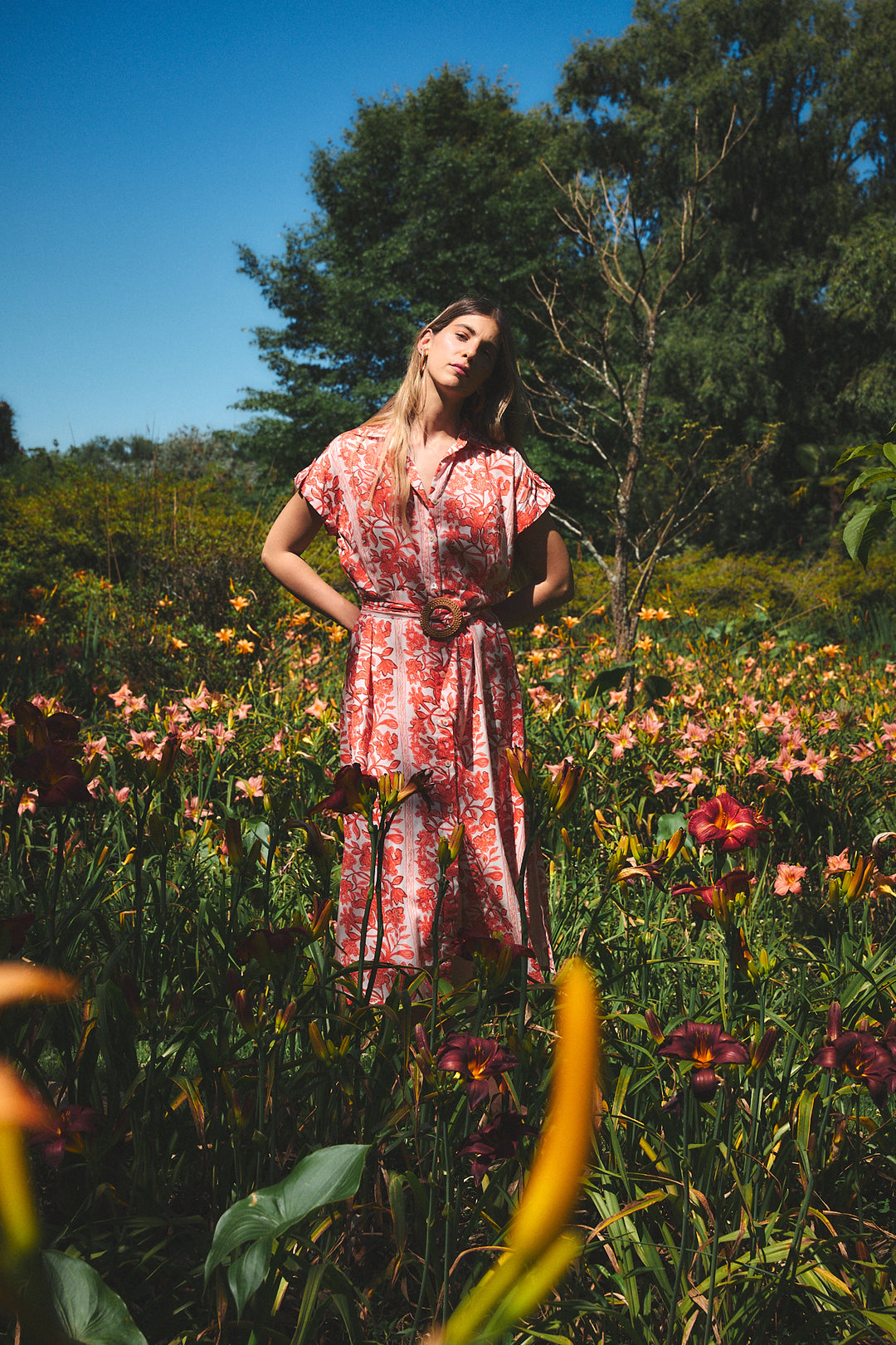 CATHERINE MIDI DRESS SERENDIPIA ORANGE