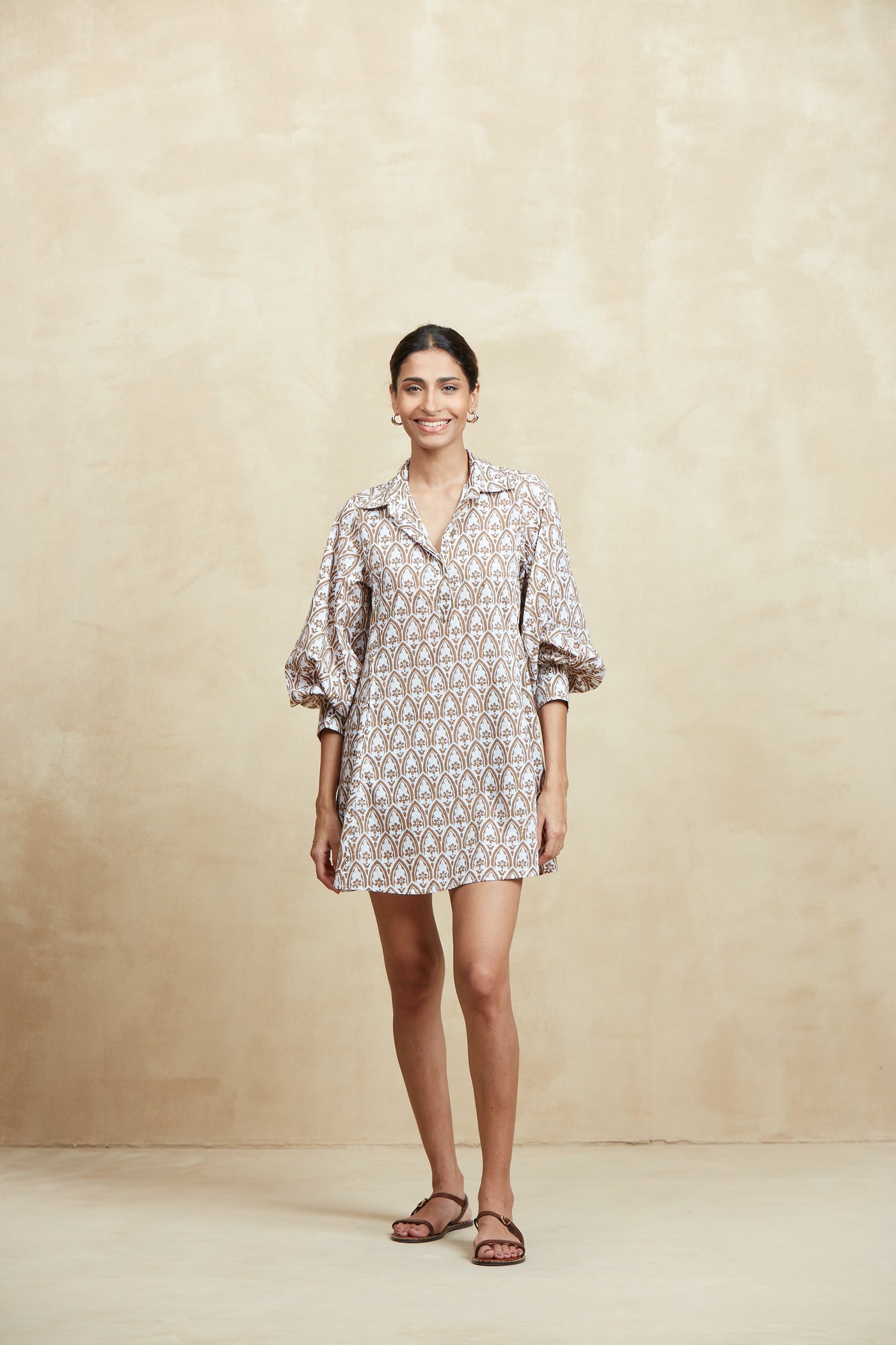 CHLOE SHORT DRESS TAORMINA BROWN