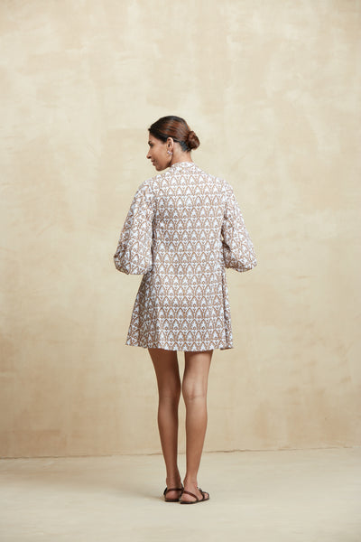 CHLOE SHORT DRESS TAORMINA BROWN