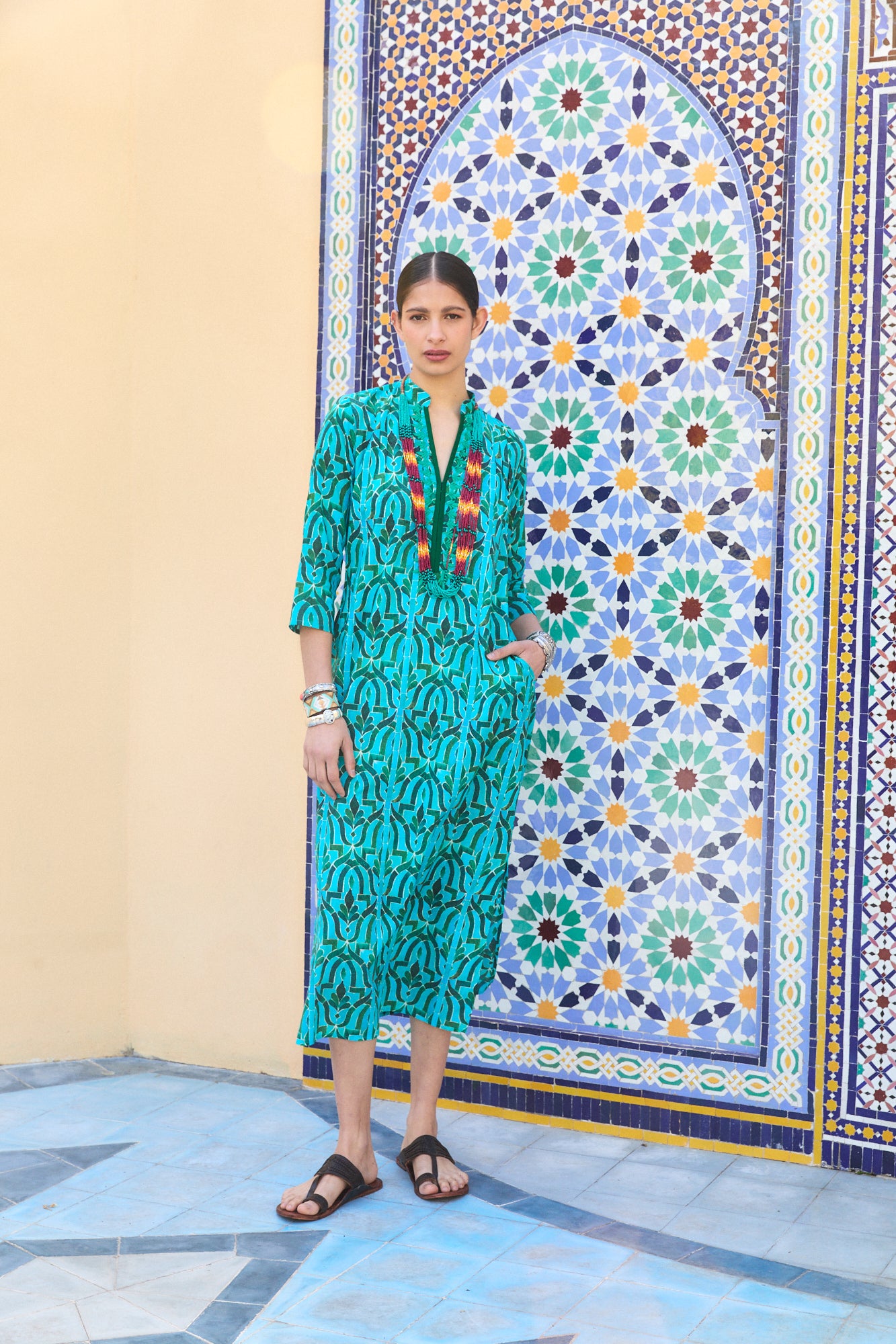 CLORINDA LONG KURTA SORAYA GREEN