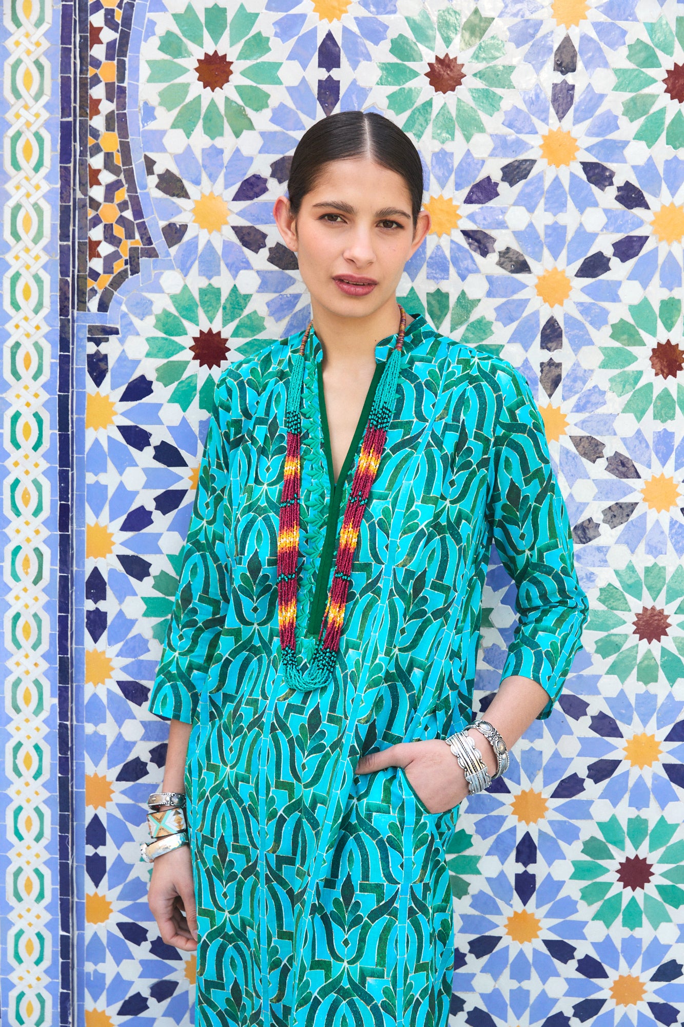 CLORINDA LONG KURTA SORAYA GREEN