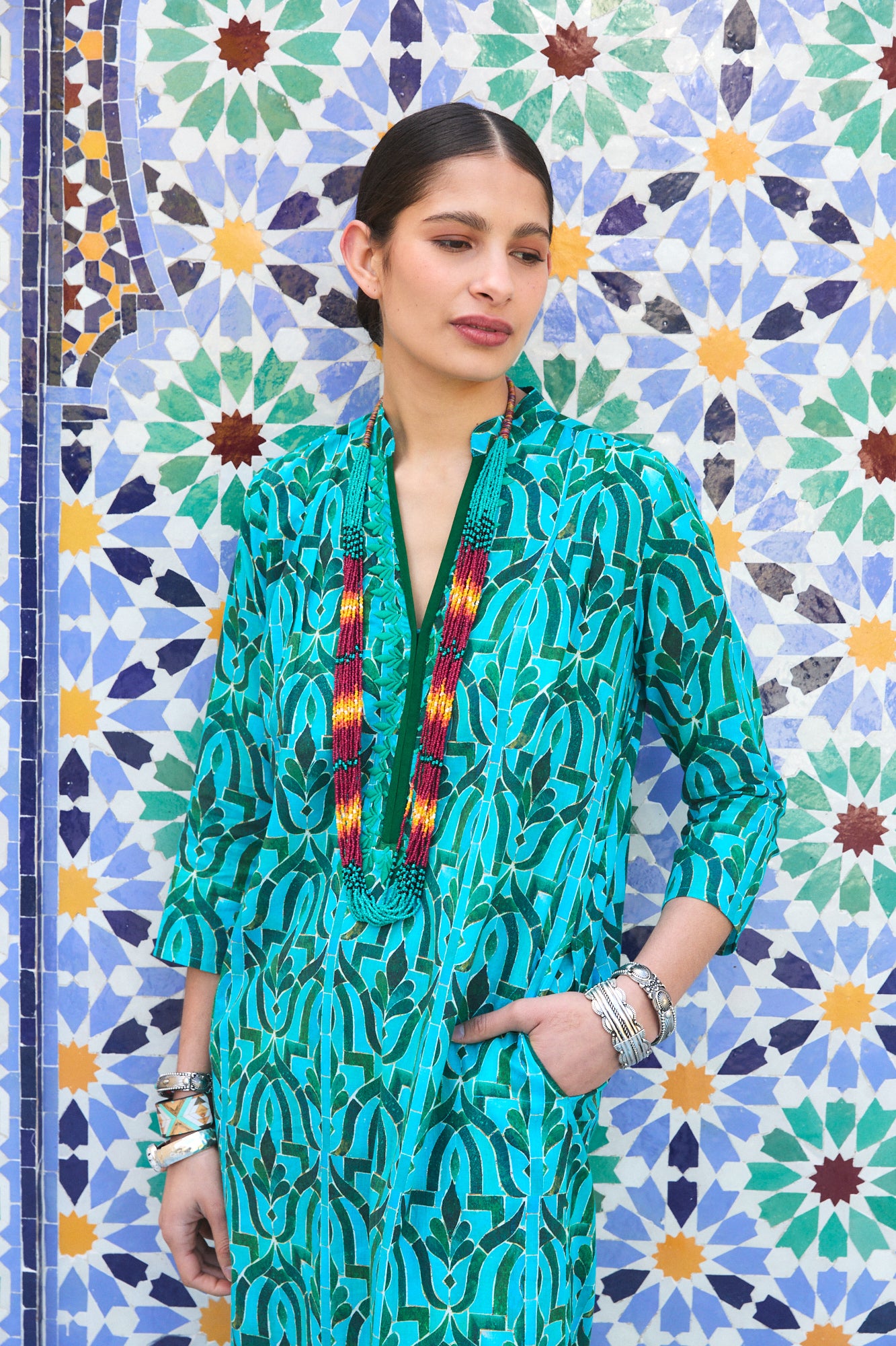 CLORINDA LONG KURTA SORAYA GREEN