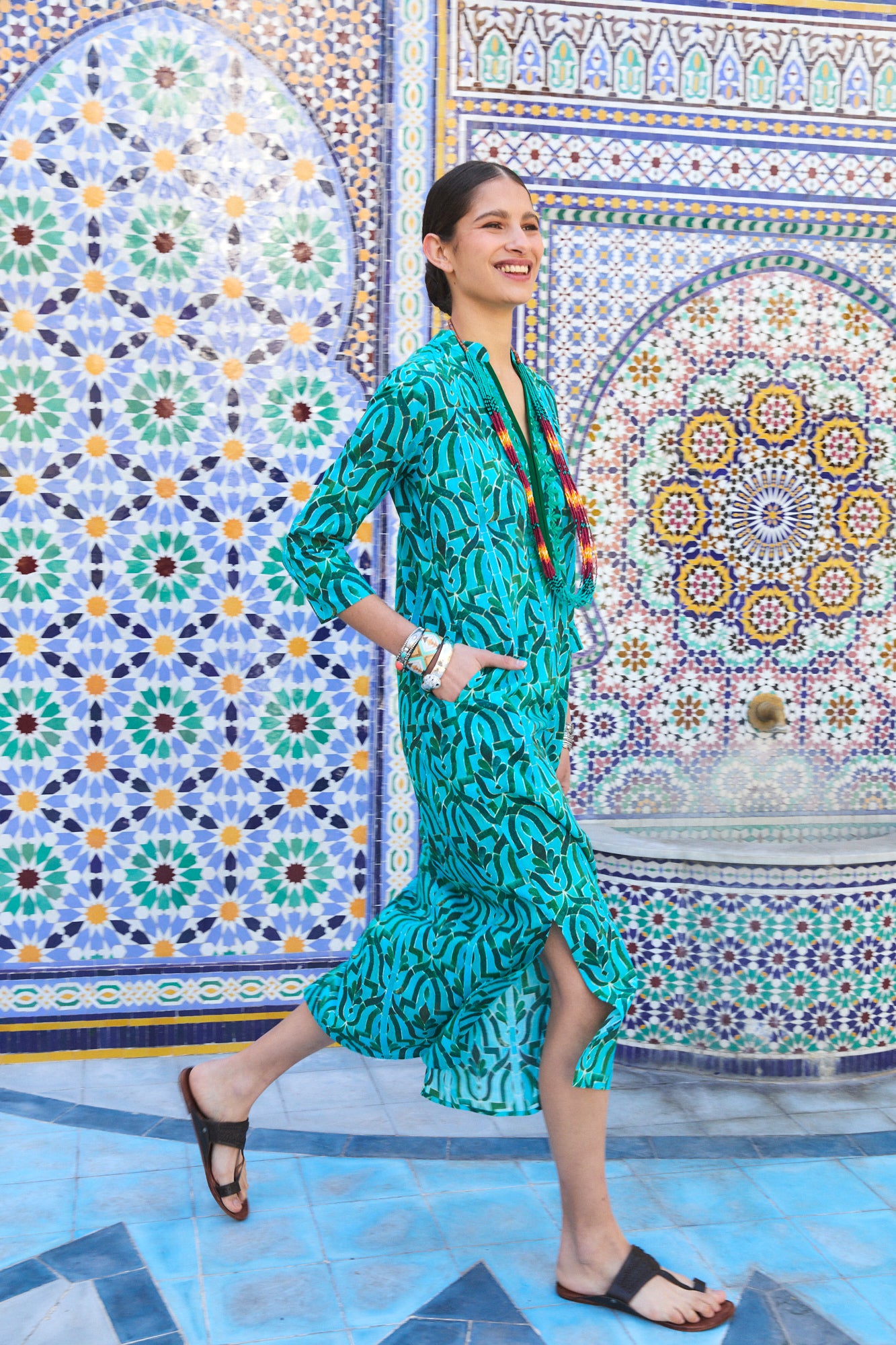 CLORINDA LONG KURTA SORAYA GREEN