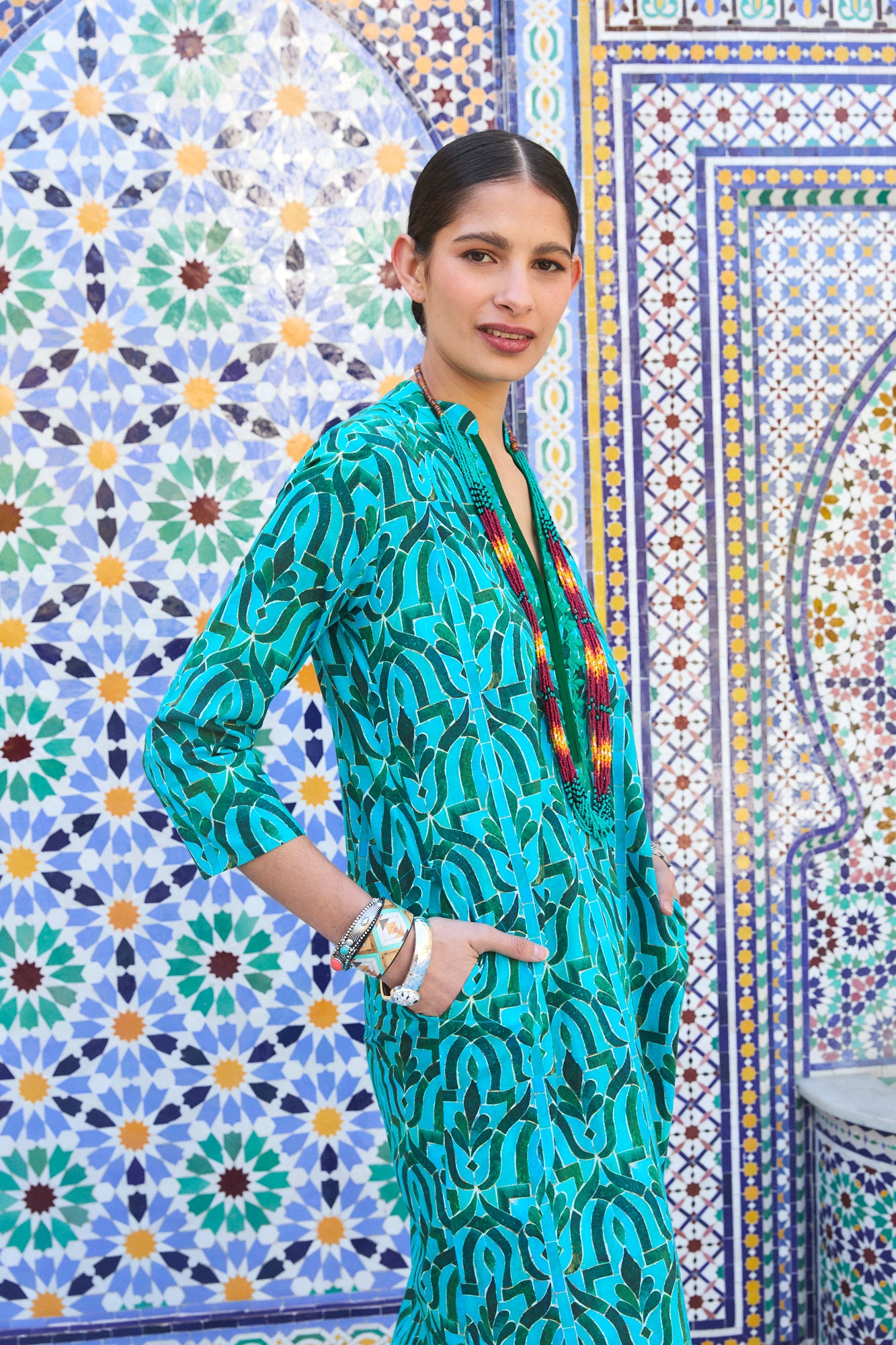 CLORINDA LONG KURTA SORAYA GREEN