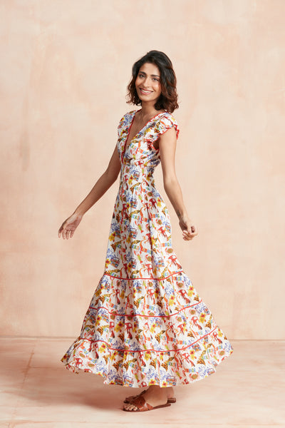 HILDA MIDI DRESS CARNAVAL RED