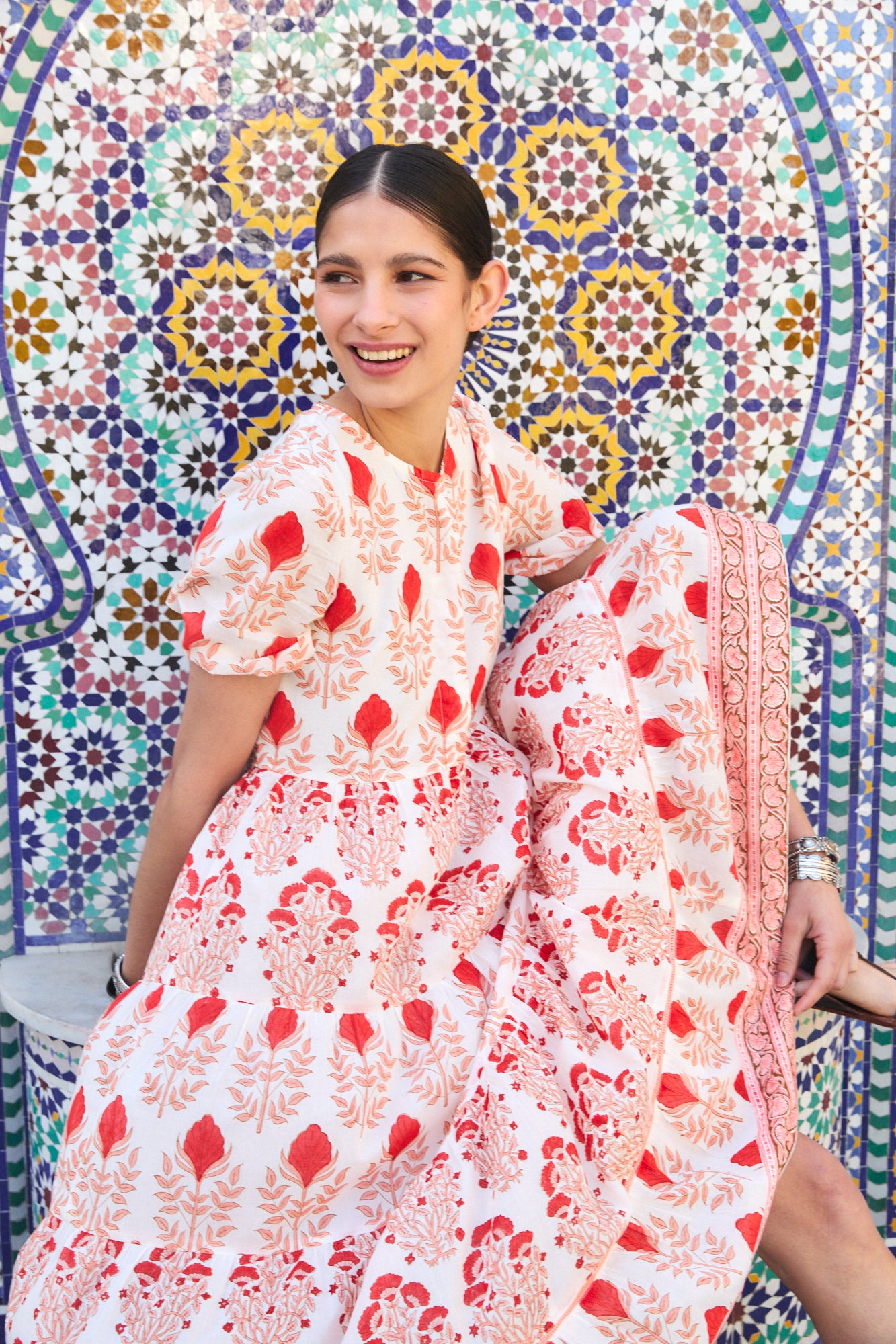 DAPHNE MIDI DRESS RAHA PINK