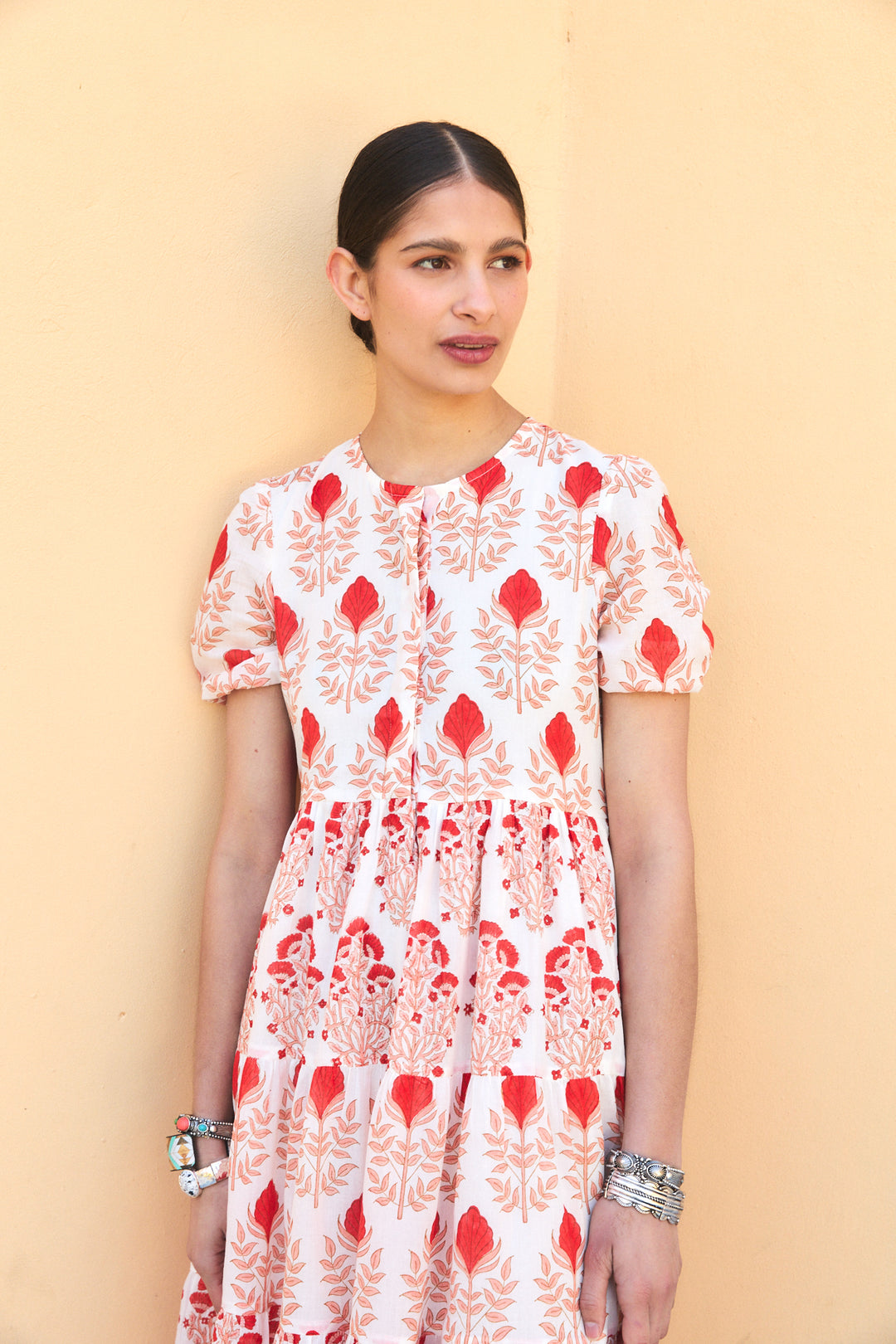DAPHNE MIDI DRESS RAHA PINK – Ros-Garden